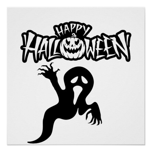 Happy Halloween Poster brillant (Devant)