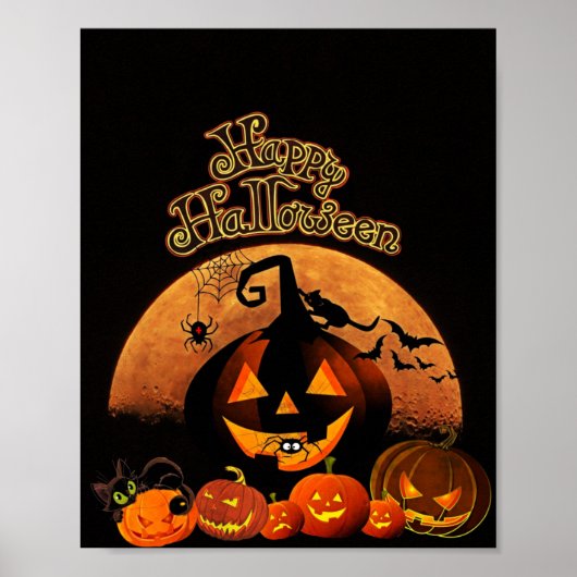 Happy Halloween Poster d'Art citrouille Halloween (Devant)