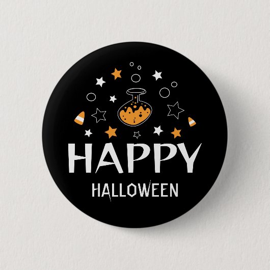Happy Halloween Potion Bottle Stars Ronde Button 5,7 Cm (Voorkant)