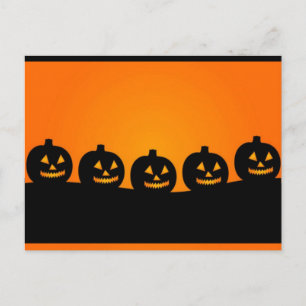 Happy Halloween Pumkin-hoofden Briefkaart