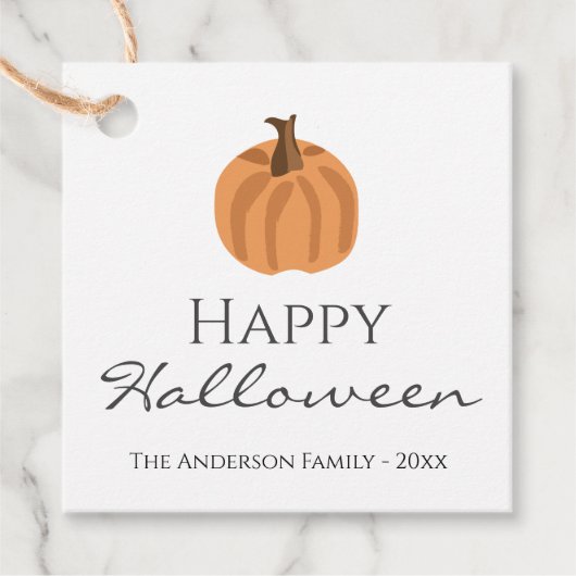 Happy Halloween Pumpkin - Aangepaste naam Bedankjes Labels (Voorkant)