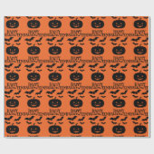 Happy Halloween Pumpkin Bat Minimal Cadeaupapier (Vlak)