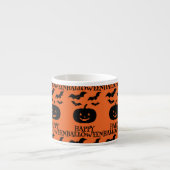 Happy Halloween Pumpkin Bat Minimal Espresso Kop (Voorkant)