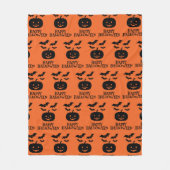 Happy Halloween Pumpkin Bat Minimal Fleece Deken (Voorkant)