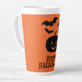 Happy Halloween Pumpkin Bat Minimal Latte Mok (Linkerhoek)