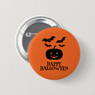 Happy Halloween Pumpkin Bat Minimal Ronde Button 5,7 Cm