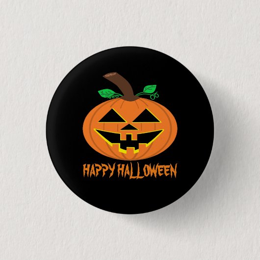 Happy Halloween Pumpkin Button Badge (Voorkant)