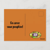 Happy Halloween Pumpkin Carving Briefkaart (Achterkant)