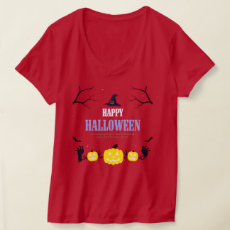 Happy Halloween Pumpkin & Cats Sinaasappel T-shirt