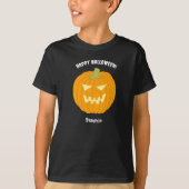 Happy Halloween Pumpkin Custom Name Kinder T-shirt (Voorkant)