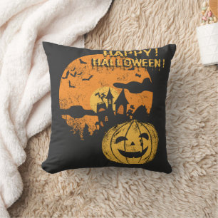 Happy Halloween Pumpkin Funny Spooky Bat Scary Kussen