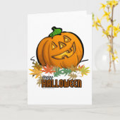 Happy Halloween Pumpkin Kaart (Gele Bloem)