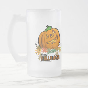 Happy Halloween Pumpkin Matglas Bierpul