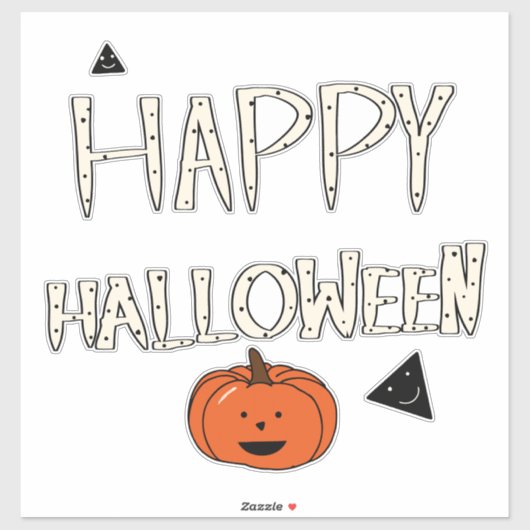 Happy Halloween Pumpkin-ontwerp Sticker (Vel)