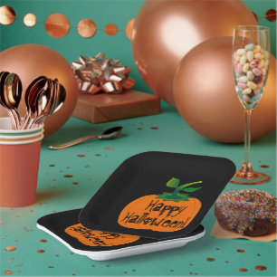 Happy Halloween Pumpkin Papieren Bordje