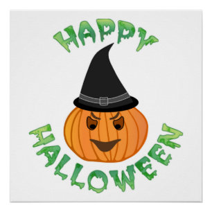 "HAPPY HALLOWEEN" PUMPKIN PERFECT POSTER