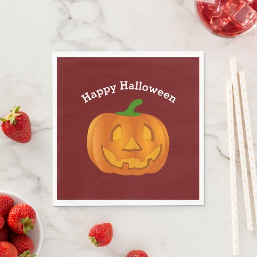 Happy Halloween Pumpkin Red Servet (Insitu)