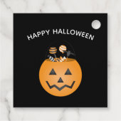 Happy Halloween Pumpkin Trick or treat Bucket Bedankjes Labels (Achterkant)