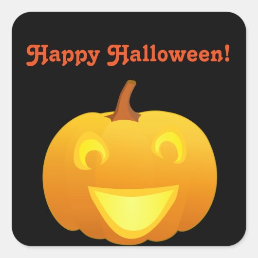 Happy Halloween Pumpkin Vierkante Sticker (Voorkant)