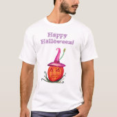 Happy Halloween Pumpkin Witch T-shirt (Voorkant)