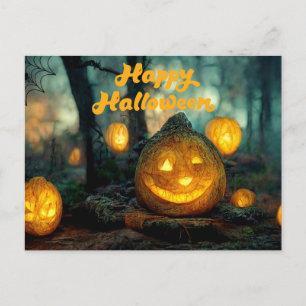 Happy Halloween Pumpkins en Spider Web Briefkaart