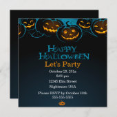 Happy Halloween Pumpkins Invitation Kaart (Voorkant / Achterkant)