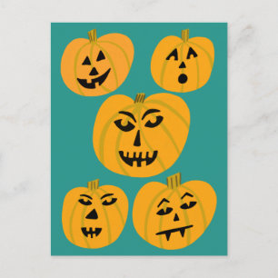 HAPPY HALLOWEEN Pumpkins Jack-O-Lantern Briefkaart