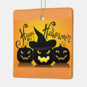 Happy Halloween Pumpkins Keramisch Ornament (Links)