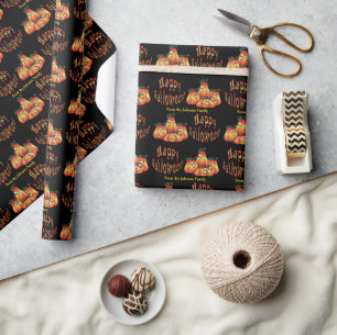 Happy Halloween Pumpkins Wrapping Paper Cadeaupapier