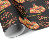 Happy Halloween Pumpkins Wrapping Paper Cadeaupapier (Rol Hoek)
