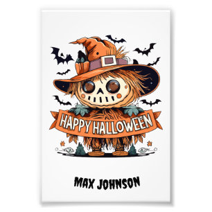 Happy Halloween - Quotes Sinaasappel Zwart Foto Afdruk
