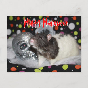 Happy Halloween - Rat Postcar Briefkaart