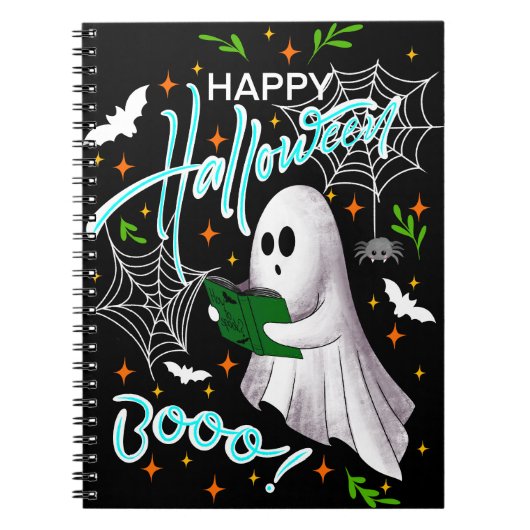Happy Halloween reading ghost Notitieboek (Voorkant)