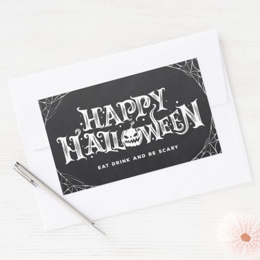 Happy Halloween rechthoekige sticker (Envelop)
