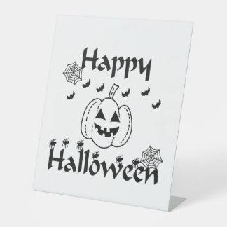 Happy Halloween                                    Reclamebord Met Voetstuk