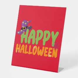 Happy Halloween Reclamebord Met Voetstuk
