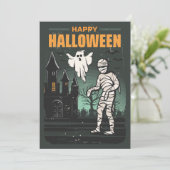 Happy Halloween Retro Party Invitation (Debout devant)