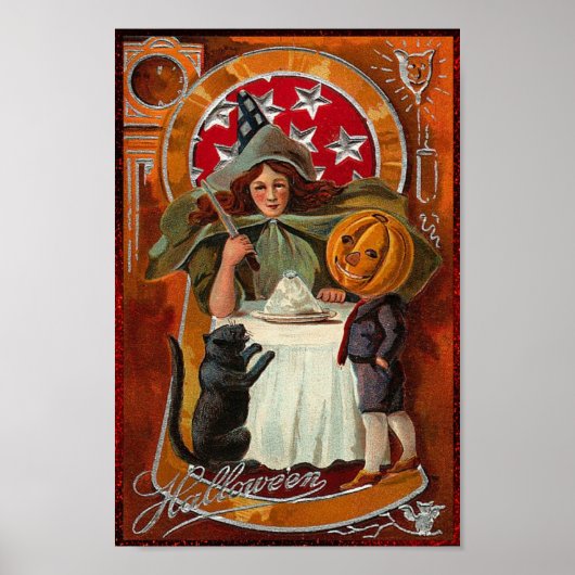 Happy Halloween Retro Poster (Voorkant)