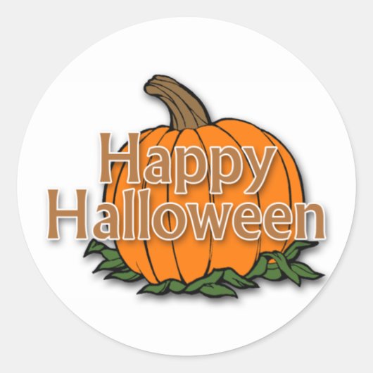 Happy Halloween Ronde Sticker (Voorkant)
