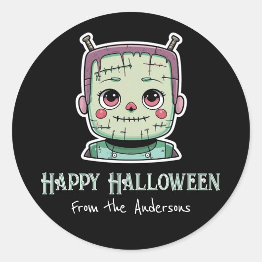 Happy Halloween Ronde Sticker (Voorkant)