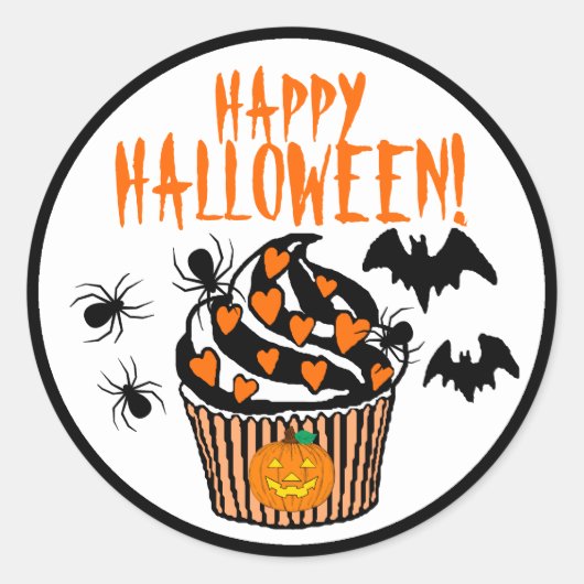 Happy Halloween Ronde Sticker (Voorkant)