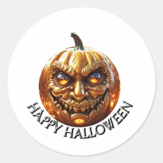 Happy Halloween Ronde Sticker (Voorkant)