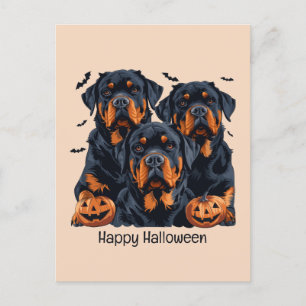 Happy Halloween Rottweiler Honden Jack O Lantern Briefkaart
