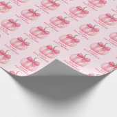 Happy Halloween Roze Pompoen Coquette Bow Cadeaupapier (Hoek)