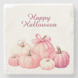 Happy Halloween Roze Pompoen Onderzetters