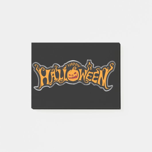 Happy Halloween Ruby Eye Pumpkin Silver Lijst Post-it® Notes (Voorkant)