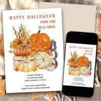 Happy Halloween Rustic Farmhouse Pumpkins Moving