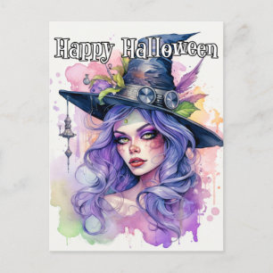 Happy Halloween Salem Witch Illustratie Briefkaart