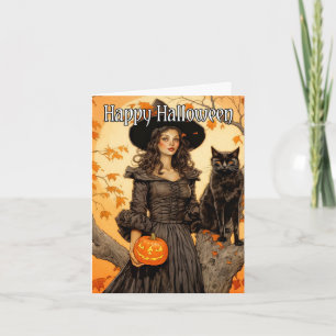 Happy Halloween Salem Witch Kaart
