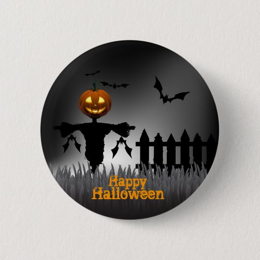 Happy Halloween - Scarecrrow Lantern Ronde Button 5,7 Cm (Voorkant)
